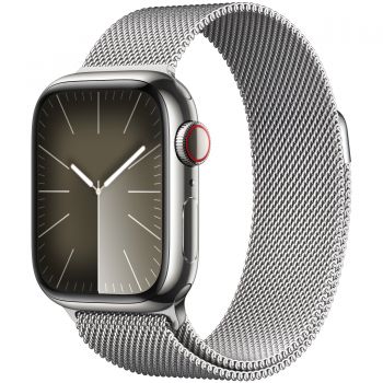 Apple Watch S9, Cellular, 41mm, Silver Stainless Steel Case, Silver Milanese Loop de firma original