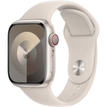 Apple Watch S9, Cellular, 41mm, Starlight Aluminium Case, Starlight Sport Band - S/M