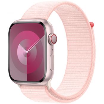 Apple Watch S9, Cellular, 45mm, Pink Aluminium Case, Pink Sport Loop