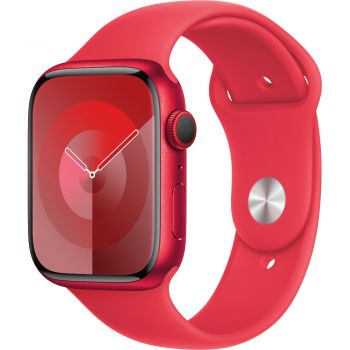Apple Watch S9, Cellular, 45mm, Red Aluminium Case, Red Sport Band, M/L