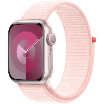 Apple Watch S9, GPS, 41mm, Pink Aluminium Case, Light Pink Sport Loop de firma original