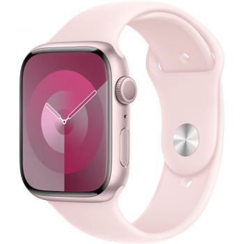 Apple Watch S9, GPS, 45mm, Pink Aluminium Case, Light Pink Sport Band - M/L de firma original