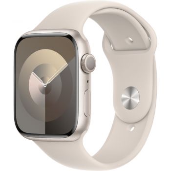 Apple Watch S9, GPS, 45mm, Starlight Aluminium Case, Starlight Sport Band - S/M