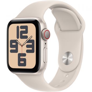 Apple Watch SE2 2023, GPS, Cellular, 40 mm, Starlight Aluminium Case, Starlight Sport Band, S/M