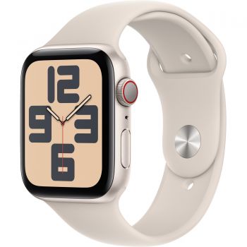 Apple Watch SE2 2023, GPS, Cellular, 44 mm, Starlight Aluminium Case, Starlight Sport Band, M/L