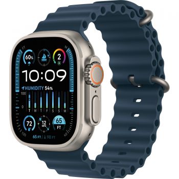 Apple Watch Ultra 2 Cellular 49mm Titanium Case, Blue Ocean Band