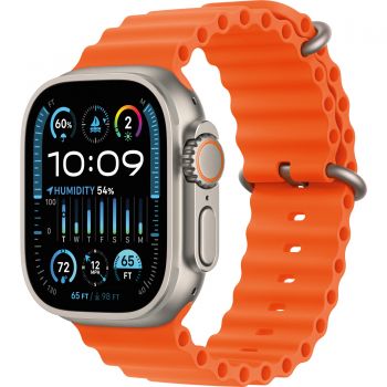 Apple Watch Ultra 2 Cellular 49mm Titanium Case, Orange Ocean Band de firma original