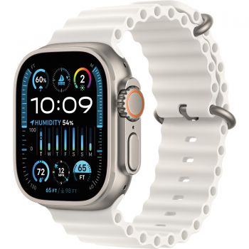 Apple Watch Ultra 2 Cellular 49mm Titanium Case, White Ocean Band