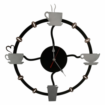 Ceas de perete metalic Krodesign Coffee Time, diametru 50 cm