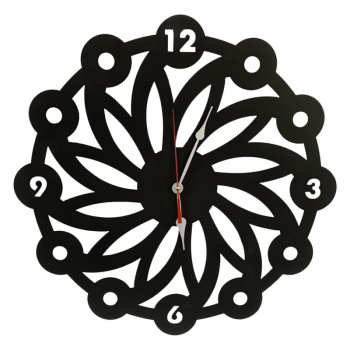 Ceas de perete metalic Krodesign Daisy, diametru 50 cm, negru