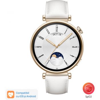 Huawei Watch GT 4, 41 mm, White Leather Strap