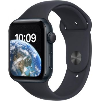 SmartWatch Apple Watch SE2, 44mm Aluminium Midnight cu Midnight Sport Band Regular + GPS