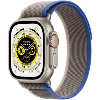 SmartWatch Apple Watch Ultra, 49mm Titanium cu Blue/Gray Trail Loop M/L, GPS + Cellular