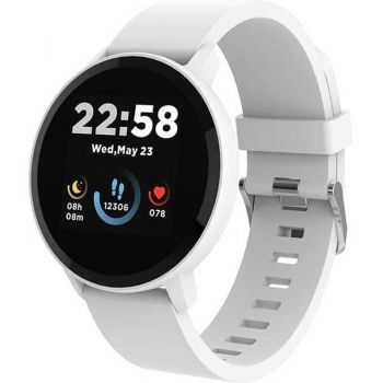 SmartWatch Canyon Lollypop argintiu, curea silicon alb SmartWatch Canyon Lollypop argintiu, curea silicon alb