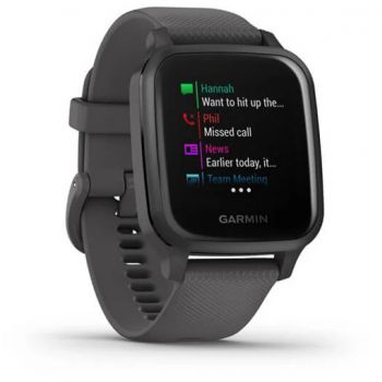 SmartWatch Garmin Venu Sq, aluminiu gri, curea silicon gri SmartWatch Garmin Venu Sq, aluminiu gri, curea silicon gri