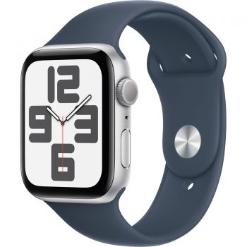 Apple Watch SE2 2023, GPS, 44 mm, Silver Aluminium Case, Storm Blue Sport Band, M/L