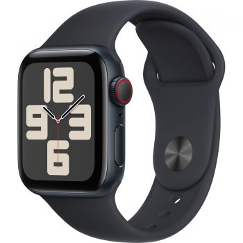 Apple Watch SE2 2023, GPS, Cellular, 40 mm, Midnight Aluminium Case, Midnight Sport Band, M/L