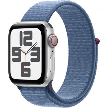 Apple Watch SE2 2023, GPS, Cellular, 40 mm, Silver Aluminium Case, Winter Blue Sport Loop