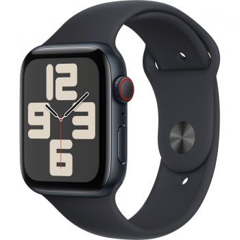 Apple Watch SE2 2023, GPS, Cellular, 44 mm, Midnight Sport Band, Midnight Aluminium Case, M/L