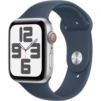 Apple Watch SE2 2023, GPS, Cellular, 44 mm, Storm Blue Sport Band, Silver Aluminium Case, S/M