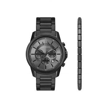 Armani Exchange ceas si bratara culoarea negru