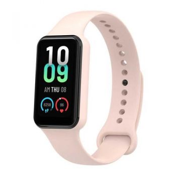Bratara Fitness Huami Amazfit Watch Band 7, ecran AMOLED 1.47inch, Bluetooth 5.2, bratara poliuretan, Rezistenta la apa 5 ATM (Roz) ieftina