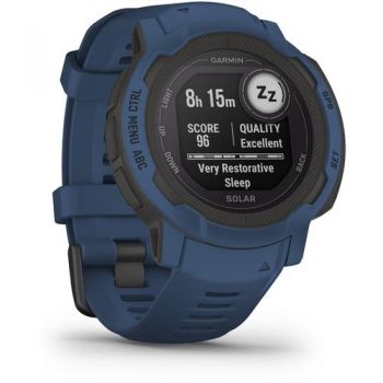 Ceas activity tracker Garmin Instinct 2, 45mm, Bluetooth, bratara silicon, Android/iOS, Rezistenta la apa, Albastru