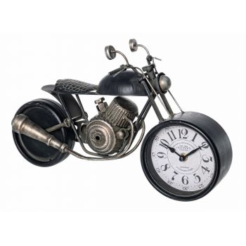 Ceas de masa Charles Motorcycle 139-2 Bronz Antichizat / Negru, L39,5xl14,5xH23,5 cm