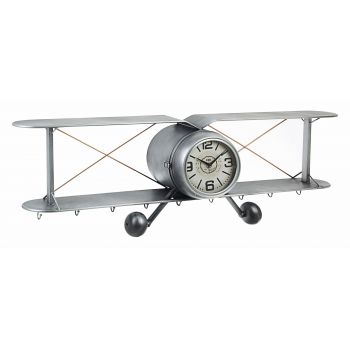 Ceas de perete Charles Plane 9H Gri Antichizat, L129xl40 cm