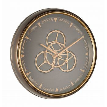 Ceas de perete Engrenage M06 Negru / Auriu, Ø50 cm