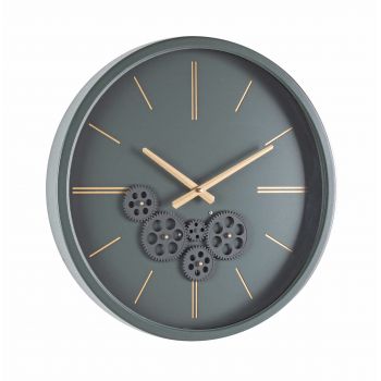 Ceas de perete Engrenage M21 Grafit / Auriu, Ø46 cm