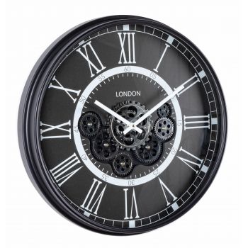 Ceas de perete Engrenage M39 Negru / Alb, Ø54,5 cm