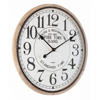 Ceas de perete Ticking Q16 Natural / Negru, Ø60 cm