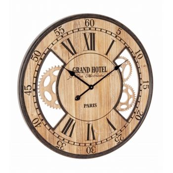 Ceas de perete Ticking Q35 Natural / Negru Antichizat, Ø70 cm