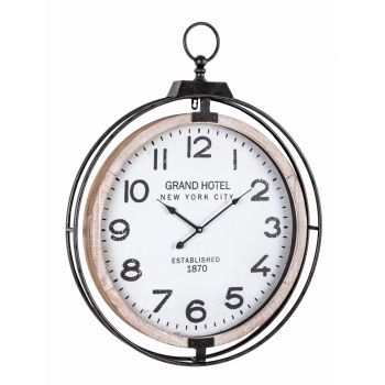Ceas de perete Ticking Q83 Natural / Negru / Alb, L62xl79 cm