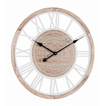 Ceas de perete Ticking Q99 Natural / Alb, Ø60 cm