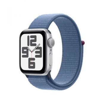 Ceas inteligent Smartwatch Apple Watch SE (2023) GPS, Retina LTPO OLED Capacitive touchscreen 1.57inch, Bluetooth, Wi-Fi, Bratara Sport Loop, Carcasa Aluminiu 40mm, Rezistent la apa (Albastru deschis)