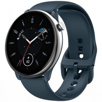 Ceas inteligent Smartwatch Huami Amazfit GTR Mini, Display AMOLED 1.28inch, Bluetooth, Waterproof 5 ATM (Argintiu/Albastru) de firma original