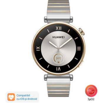 Ceas inteligent Smartwatch Huawei Watch GT 4, Ecran 1.32inch, 41mm, Bluetooth, Waterproof 5 ATM (Argintiu) de firma original