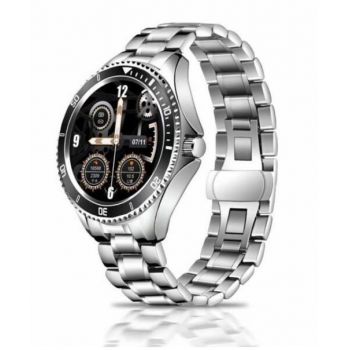 Ceas inteligent Smartwatch STAR Z69, Bratara metal, Display TFT 1.28inch, Bluetooth, Ritm cardiac, Presiune sanguina, Monitorizare menstruatie, Waterproof IP65 (Argintiu)