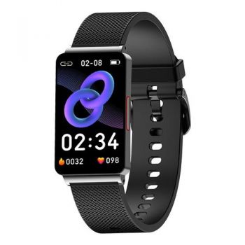 Smartband iSEN EP08, Ecran HD 1.57inch, ECG, Glicemie, Ritm cardiac, Presiune sanguina, Oxigen, Monitorizare somn, Bluetoth, IP67 (Negru) de firma originala