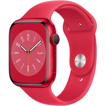 SmartWatch Apple Watch S8, 45mm Aluminium (Product) Red cu (Product) Red Sport Band Regular + GPS