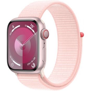 SmartWatch Apple Watch S9, 41mm Carcasa Aluminium Pink, Light Pink Sport Loop de firma original