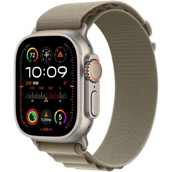 SmartWatch Apple Watch Ultra 2, Cellular, 49mm Carcasa Titanium, Olive Alpine Loop - Small SmartWatch Apple Watch Ultra 2, Cellular, 49mm Carcasa Titanium, Olive Alpine Loop - Small