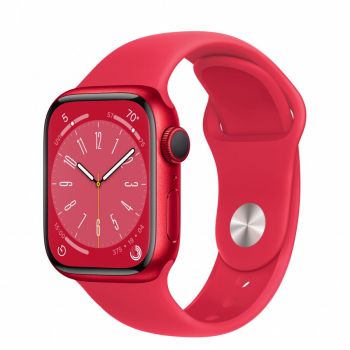 Apple Apple Watch 8, GPS, Carcasa RED Aluminium 41mm, RED Sport Band