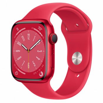 Apple Apple Watch 8, GPS, Carcasa RED Aluminium 45mm, RED Sport Band