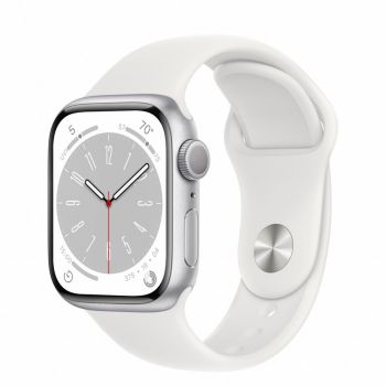 Apple Apple Watch 8, GPS, Carcasa Silver Aluminium 41mm, White Sport Band Apple Apple Watch 8, GPS, Carcasa Silver Aluminium 41mm, White Sport Band