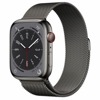 Apple Apple Watch 8, GPS, Cellular, Carcasa Graphite Stainless Steel 45mm, Graphite Milanese Loop Apple Apple Watch 8, GPS, Cellular, Carcasa Graphite Stainless Steel 45mm, Graphite Milanese Loop