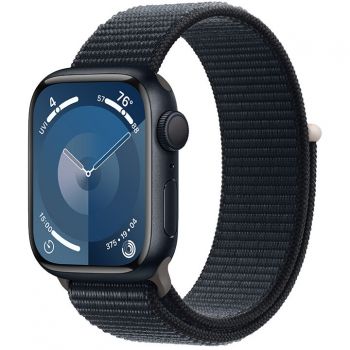 Apple Apple Watch 9, GPS, Carcasa Midnight Aluminium 41mm, Midnight Sport Loop