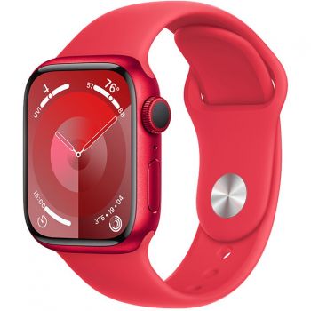 Apple Apple Watch 9, GPS, Carcasa RED Aluminium 41mm, RED Sport Band - M/L